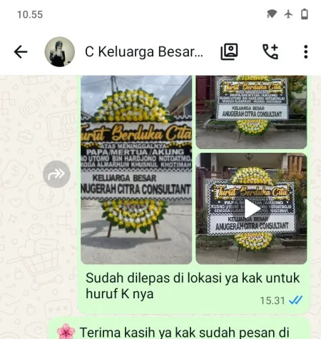 Pengiriman Papan Bunga Duka Kambangan Bruno